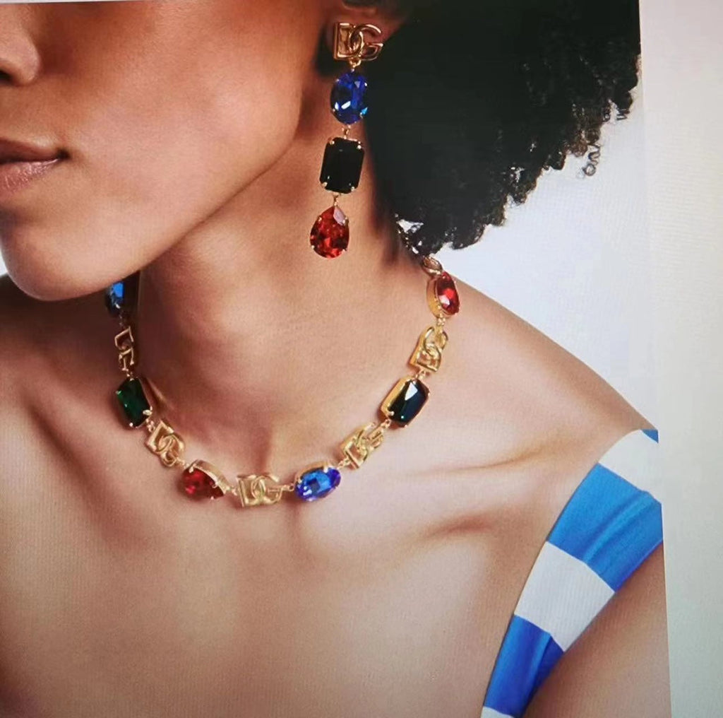 DG Crystals Choker 18K Gold Necklace