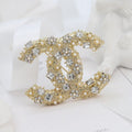 Chanel Crystal Gold 18K Gold Brooch