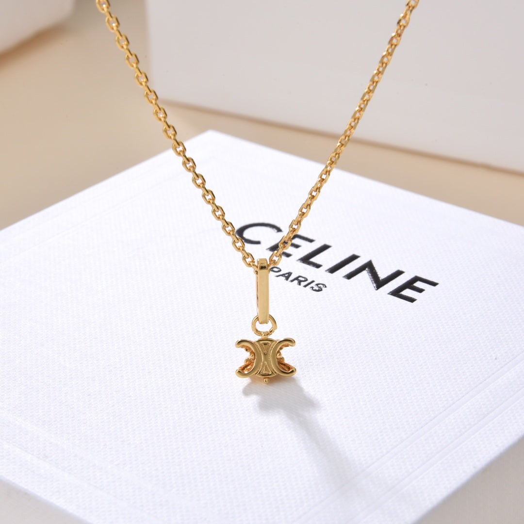Celine Solitaire 18K Gold Necklace