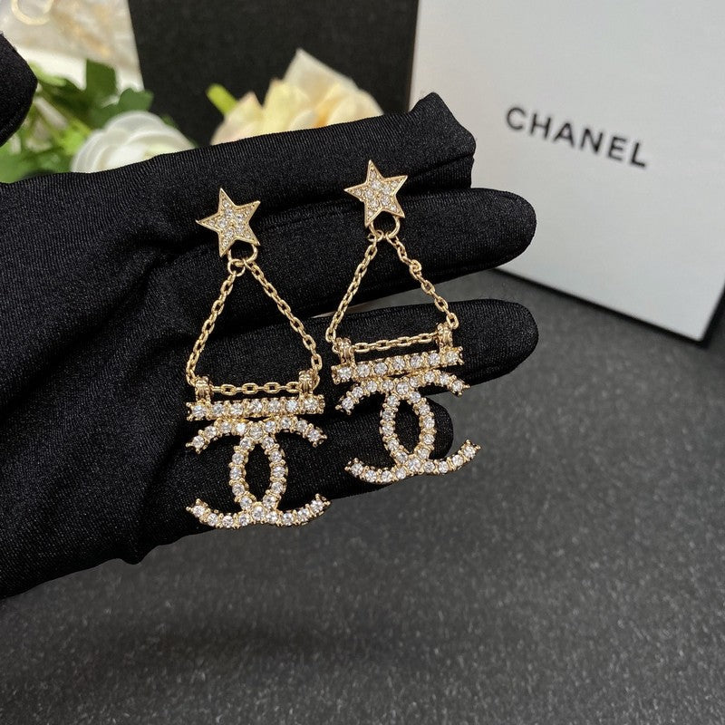 Chanel Star 18K Gold Earrings