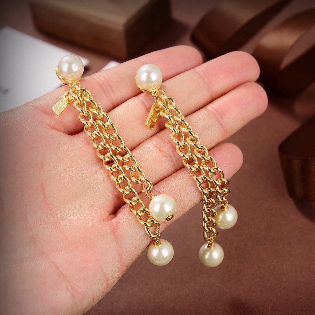 Celine Long 18K Gold Earrings