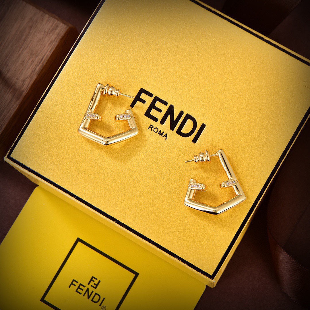 Fendi First 18K Gold Earrings