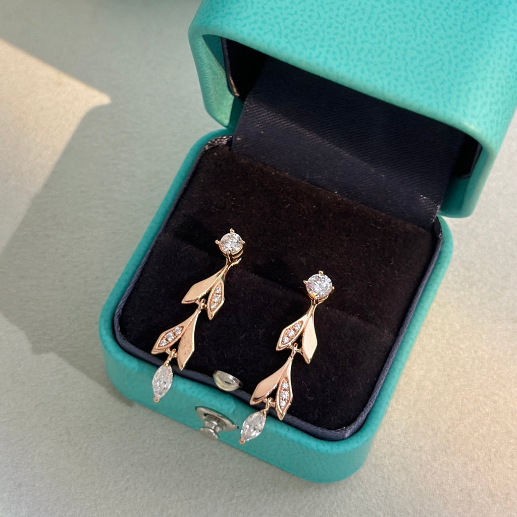 Tiffany Victoria Vine Convertible Drop 18K Gold Earrings