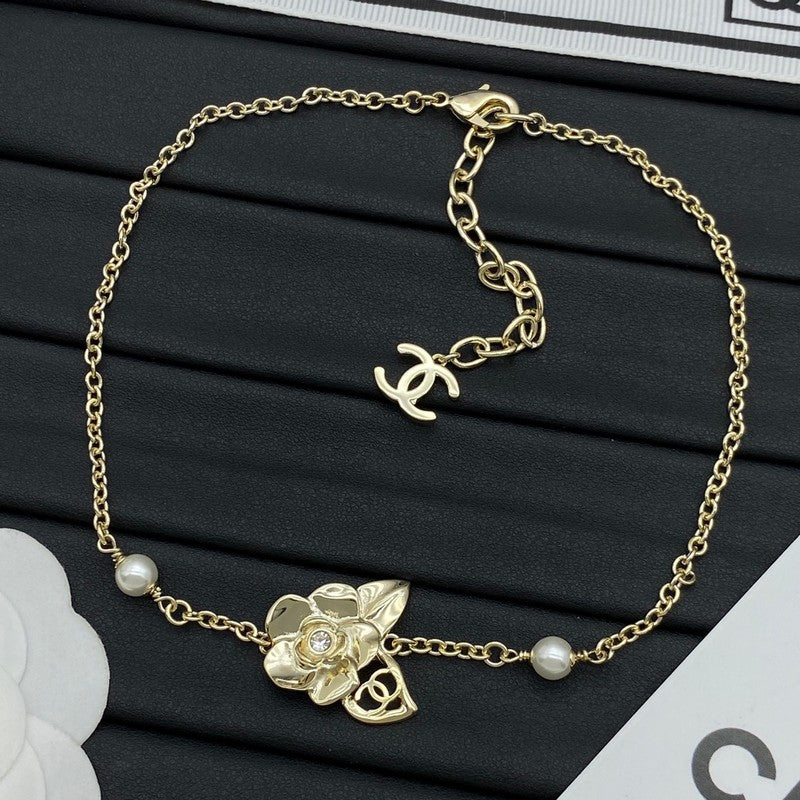 Chanel Camellia 18K Gold Necklace