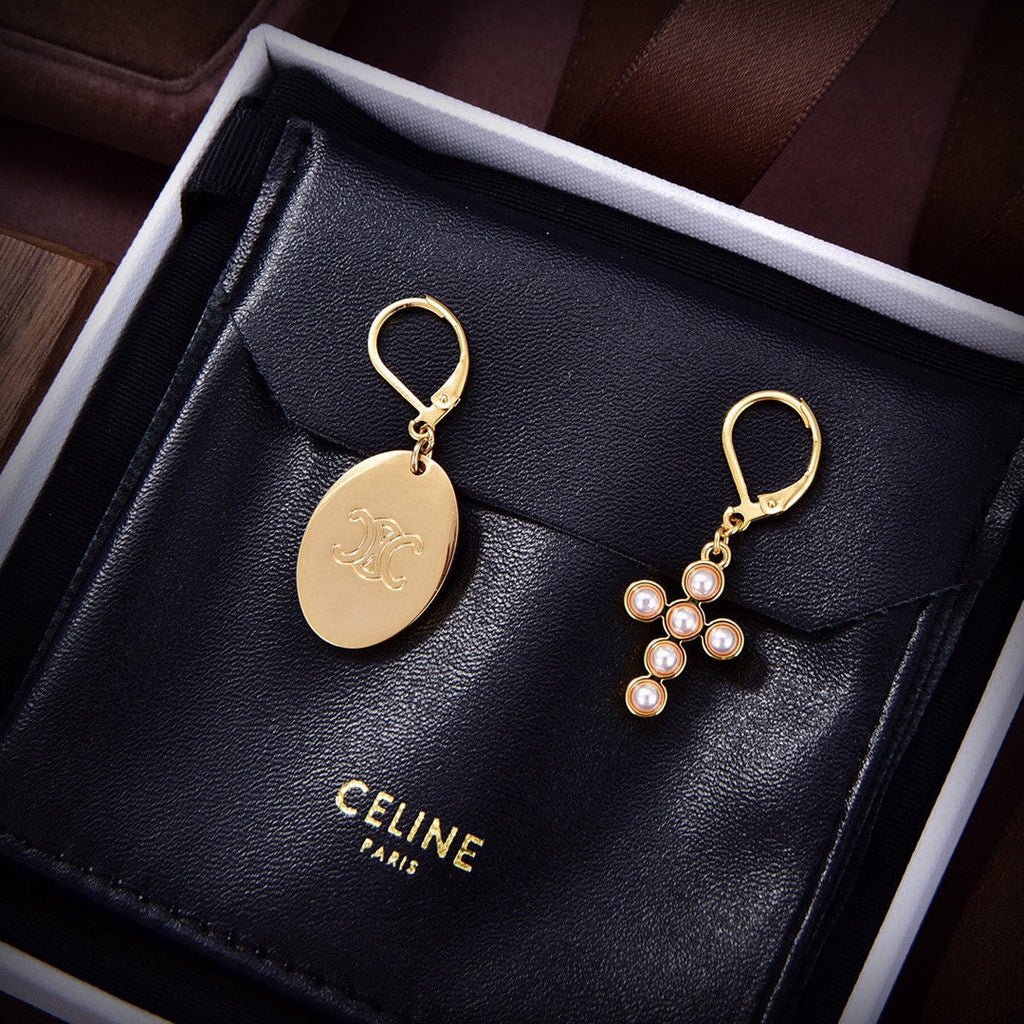 Celine Pearl 18K Gold Earrings