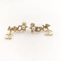 Chanel Script Diamonds 18K Gold Earrings