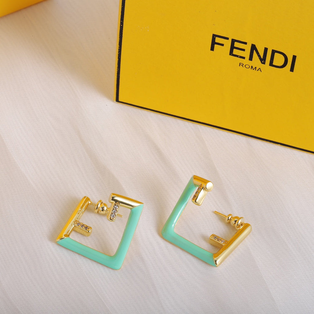 Fendi Vintage 18K Gold Earrings