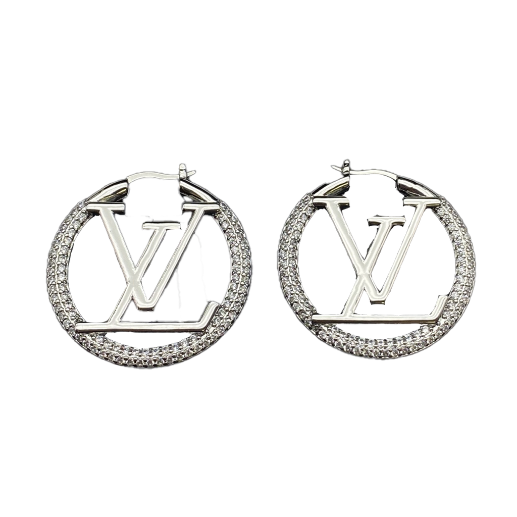 Louis Vuitton Louise Hoop Diamond 18K Gold Earrings