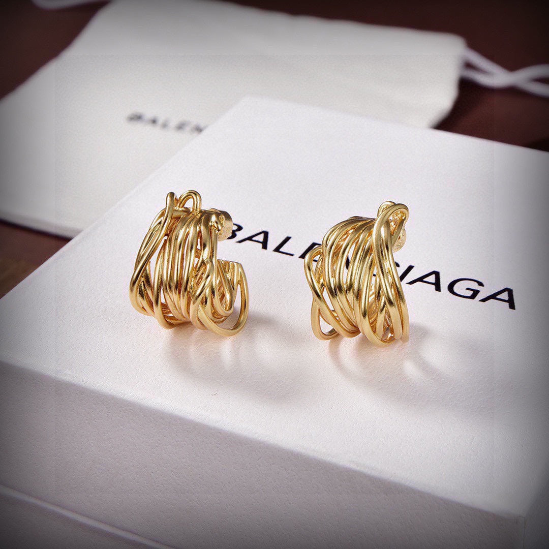 Balenciaga Gold 18K Gold Earrings