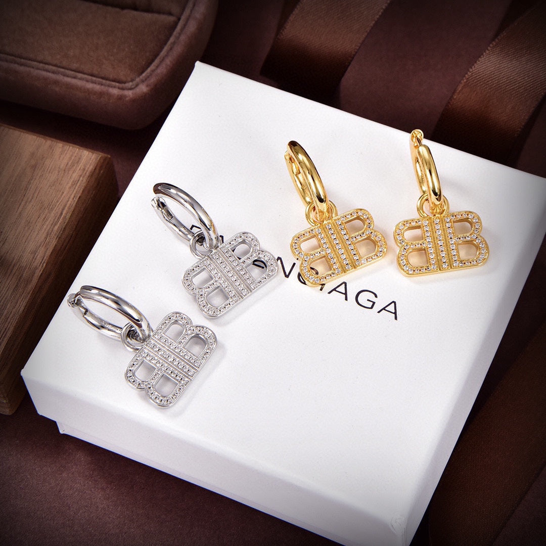Balenciaga Pendant 18K Gold Earrings