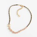 Chanel Pink Crystals Leather 18K Gold Necklace