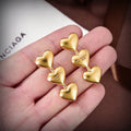 Balenciaga Three Heart Gold 18K Gold Earrings