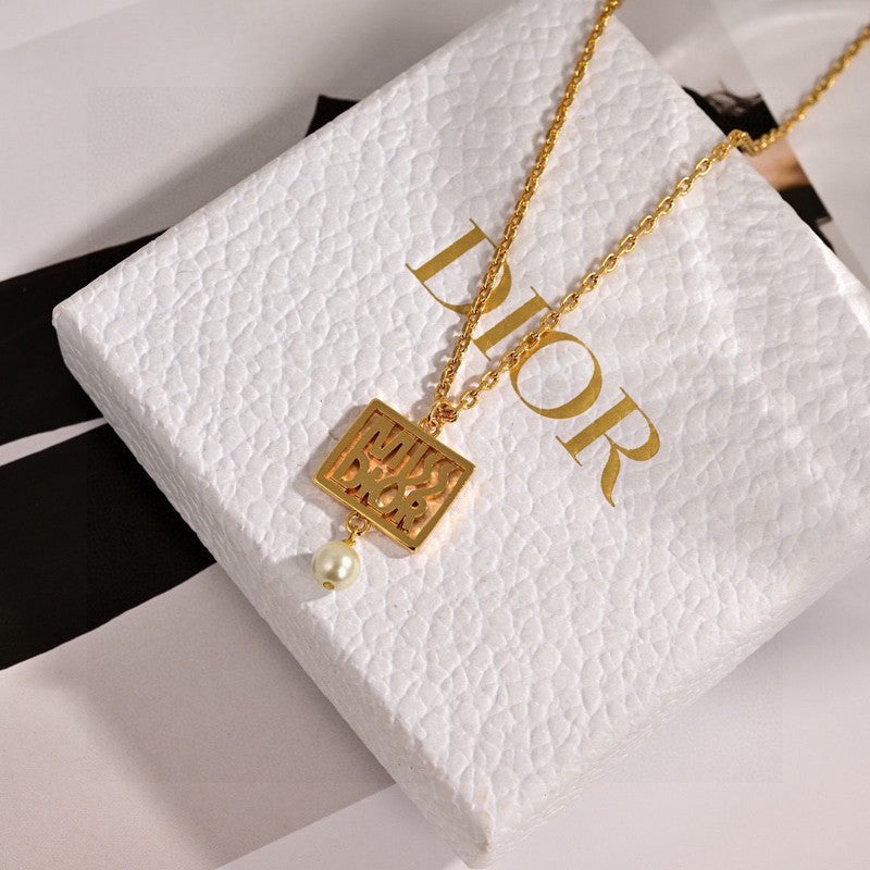Dior Square 18K Gold Necklace
