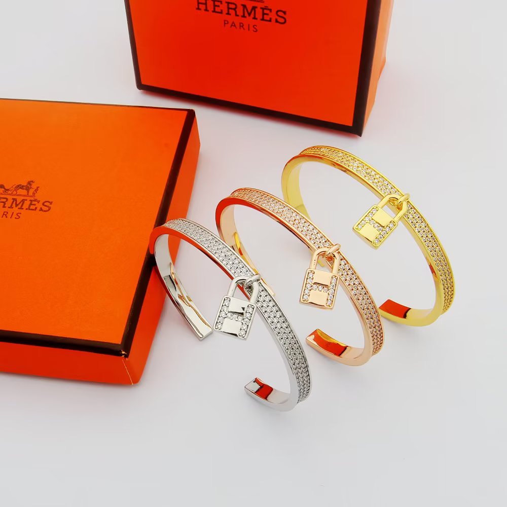 Hermes Kelly Lock Vintage Hermes 18K Gold Bracelet