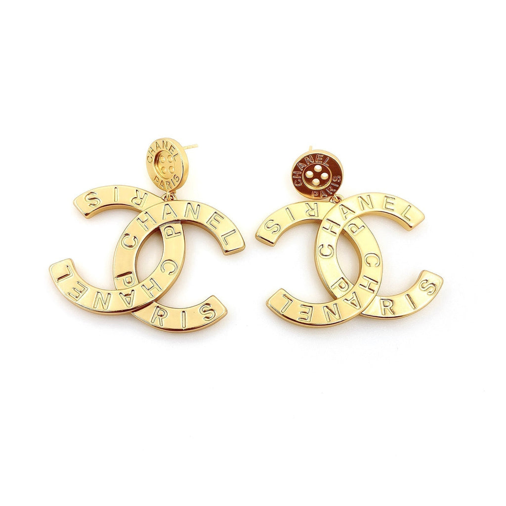Chanel Drop Pendant 18K Gold Earrings
