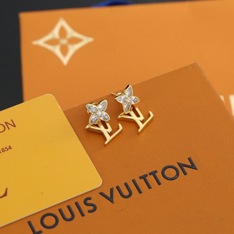 Louis Vuitton Iconic Crystal 18K Gold Earrings