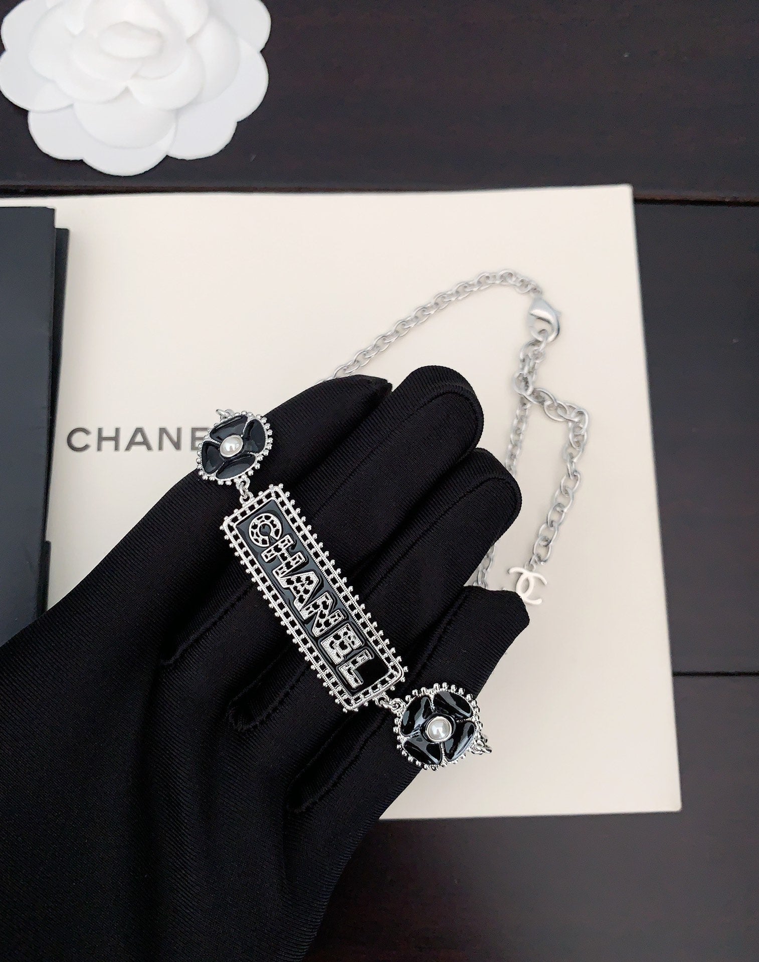 Chanel Resin Diamonds 18K Gold Necklace