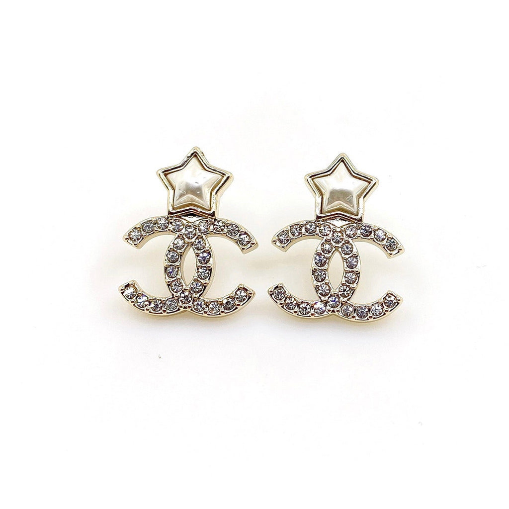 Chanel Star Crystals 18K Gold Earrings
