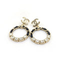 Chanel Round Crystals 18K Gold Earrings