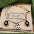 Gucci Double Black Stones 18K Gold Bracelet