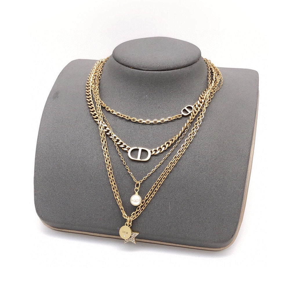 Dior Multi Layer 18K Gold Necklace