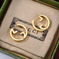 Gucci Double Hollow 18K Gold Earrings
