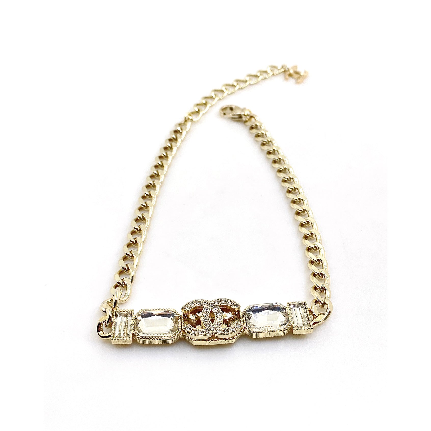Chanel Pearls Crystals Vintage 18K Gold Necklace