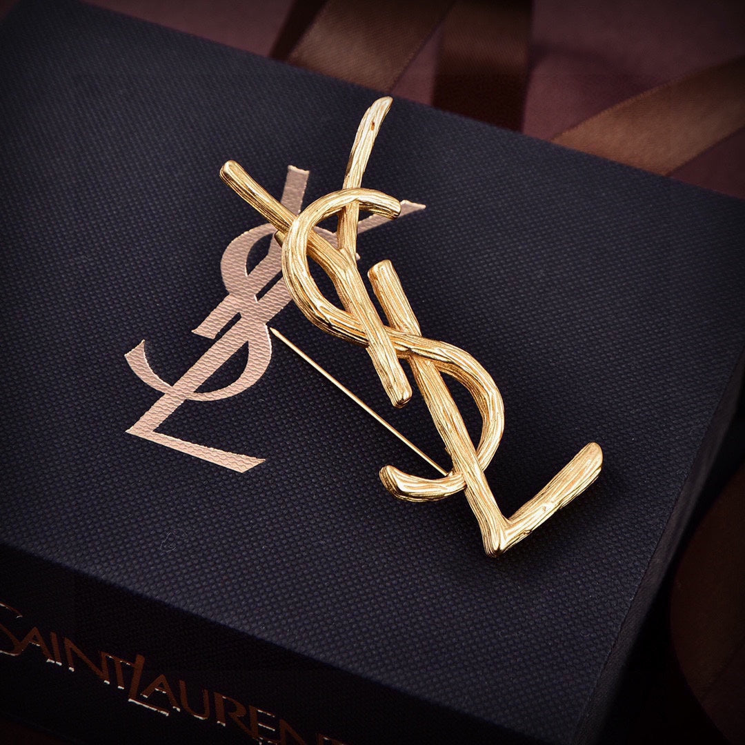 YSL Vintage 18K Gold Brooch