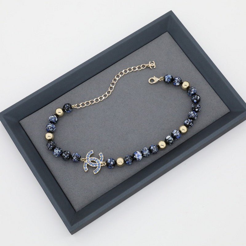 Chanel Blue Pearl 18K Gold Necklace