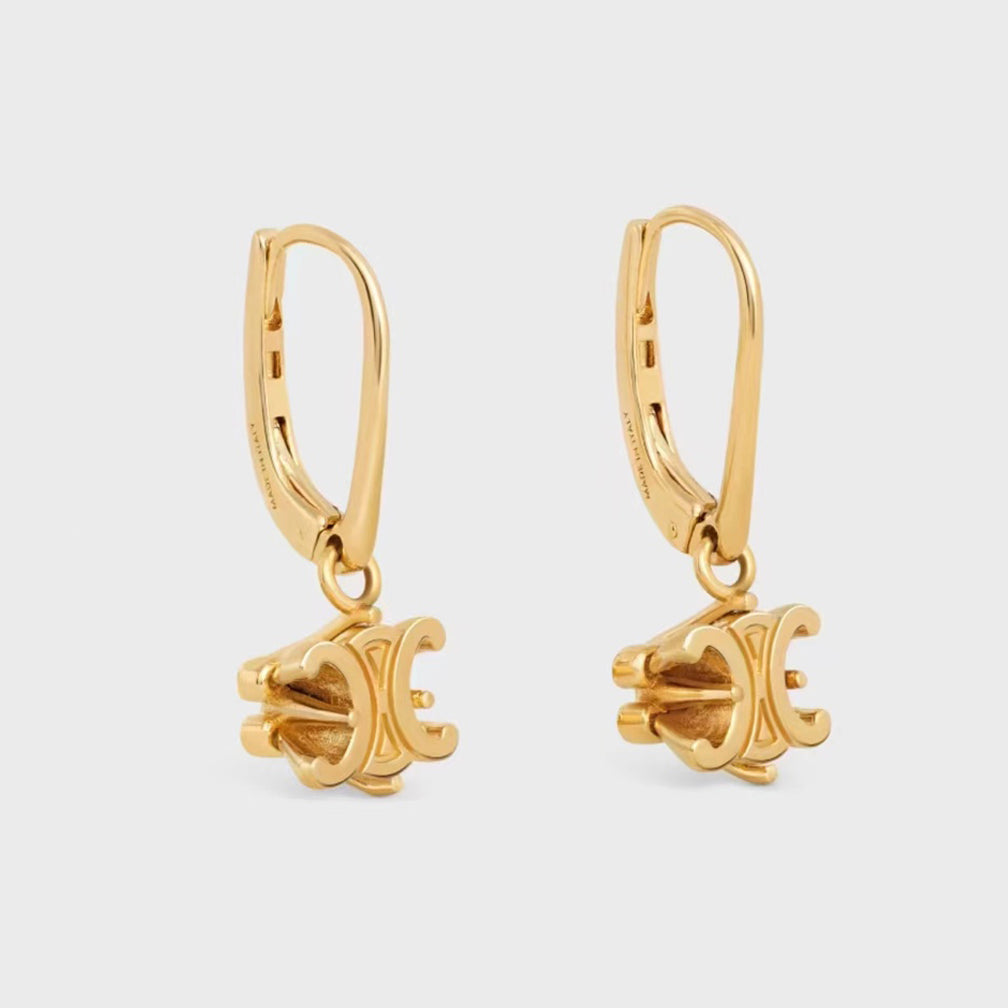 Celine Solitaire 18K Gold Earrings