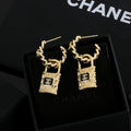 Chanel Lock 18K Gold Earrings