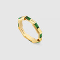 Gucci Double Link To Love Tormaline Green And Diamond 18K Gold Ring