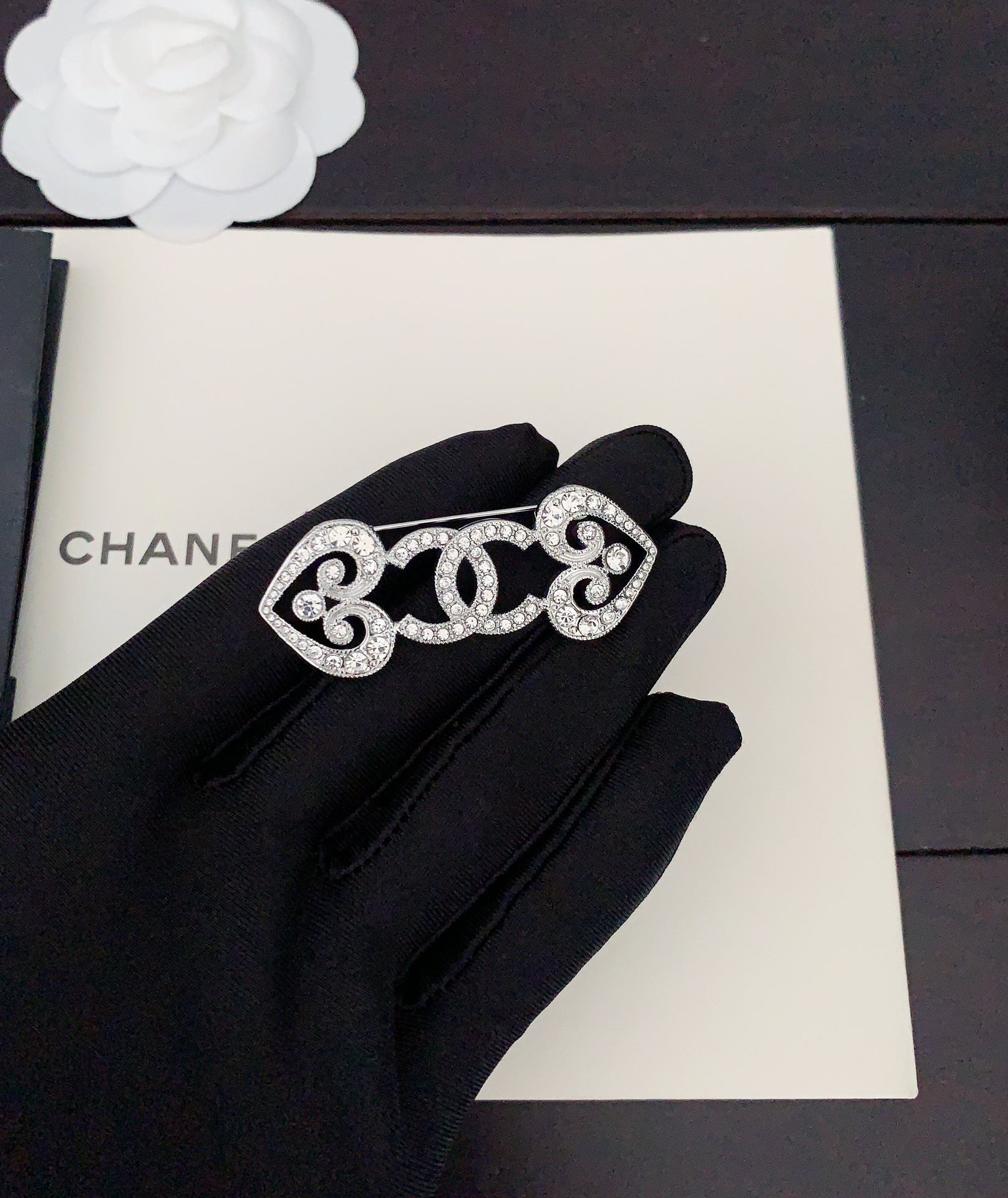 Chanel Heart 18K Gold Brooch