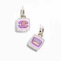 Chanel Pink Bottle 18K Gold Earrings