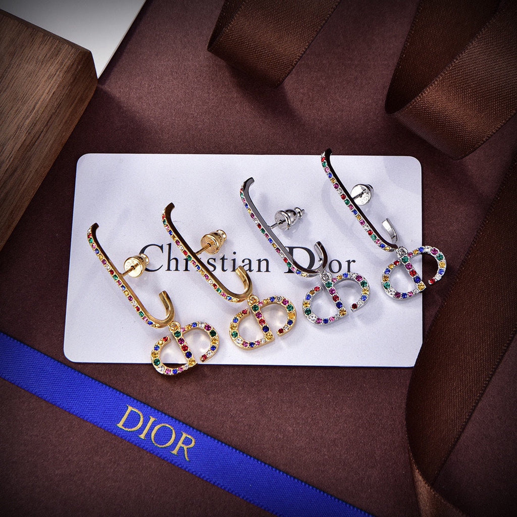 Dior 30 Montaigne Crystals 18K Gold Earrings