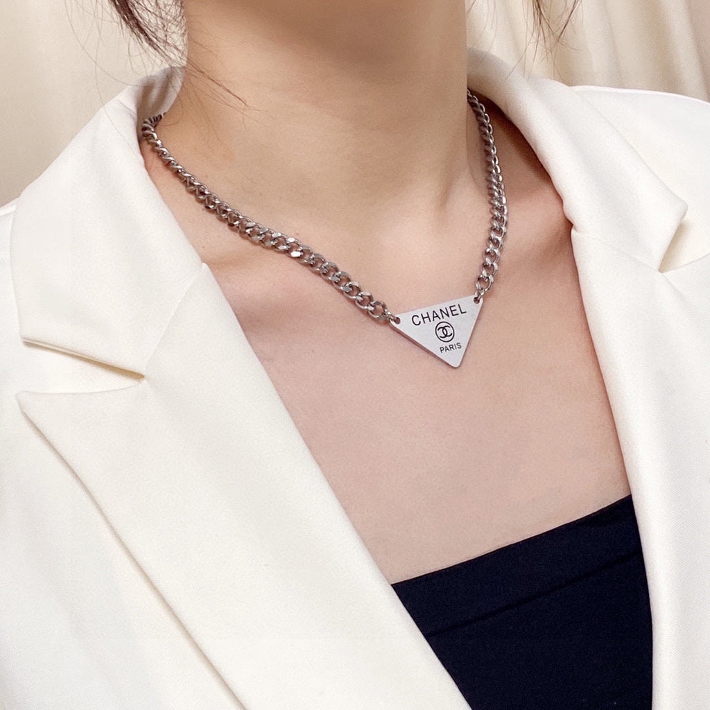 Chanel Triangle 18K Gold Necklace