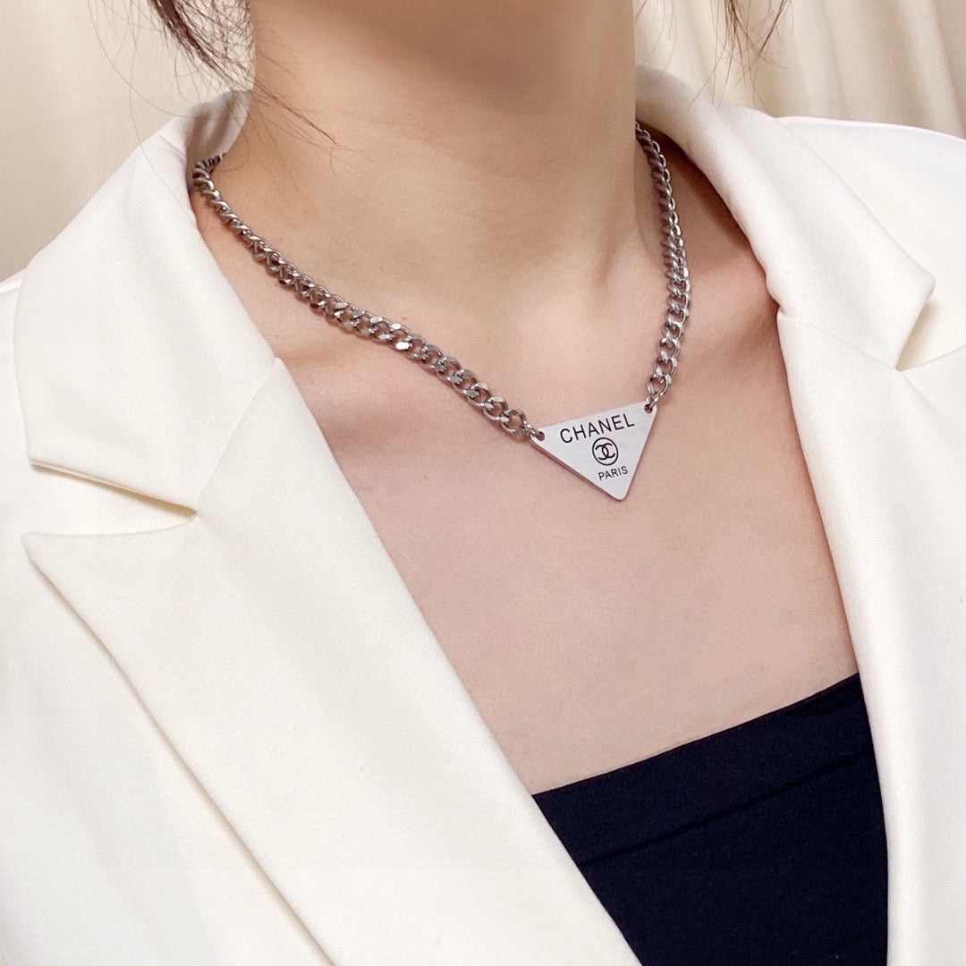 Chanel Triangle 18K Gold Necklace