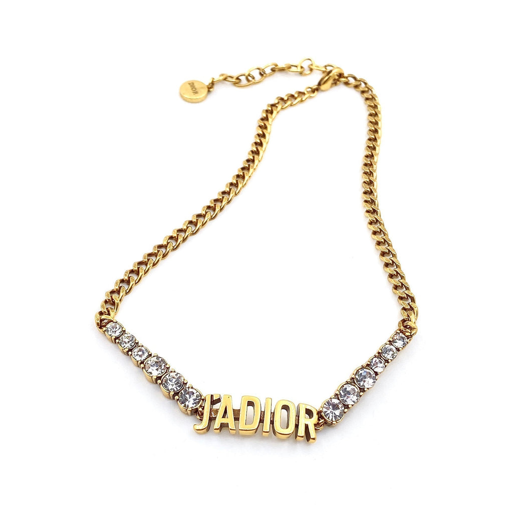 Dior J'adior Crystal Choker 18K Gold Necklace