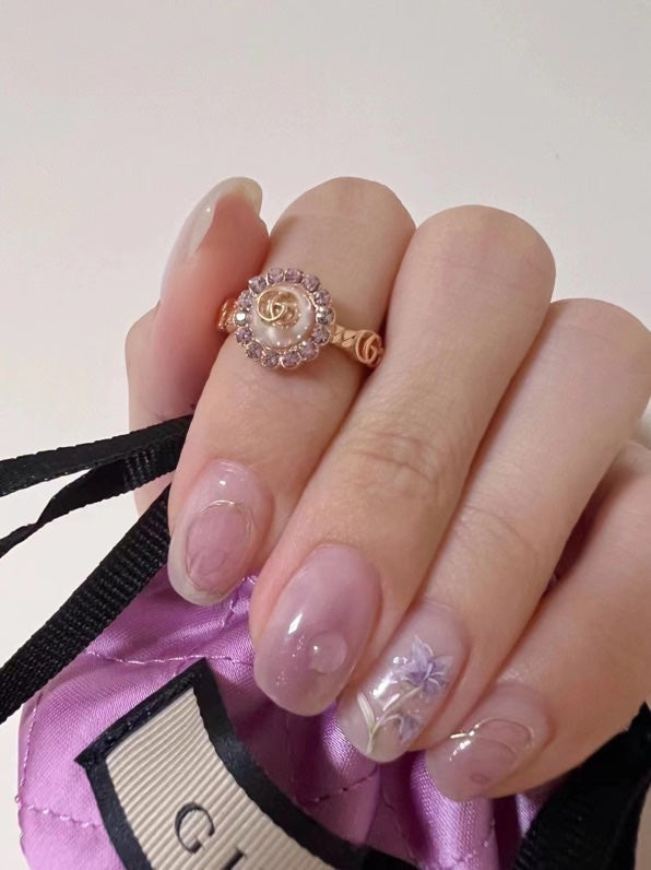 Gucci Double Pearl 18K Gold Ring