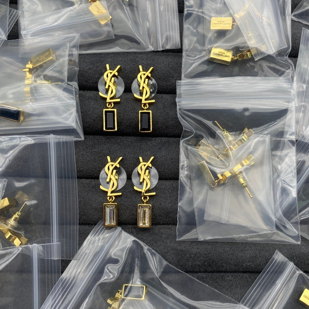 YSL Monogram 18K Gold Earrings