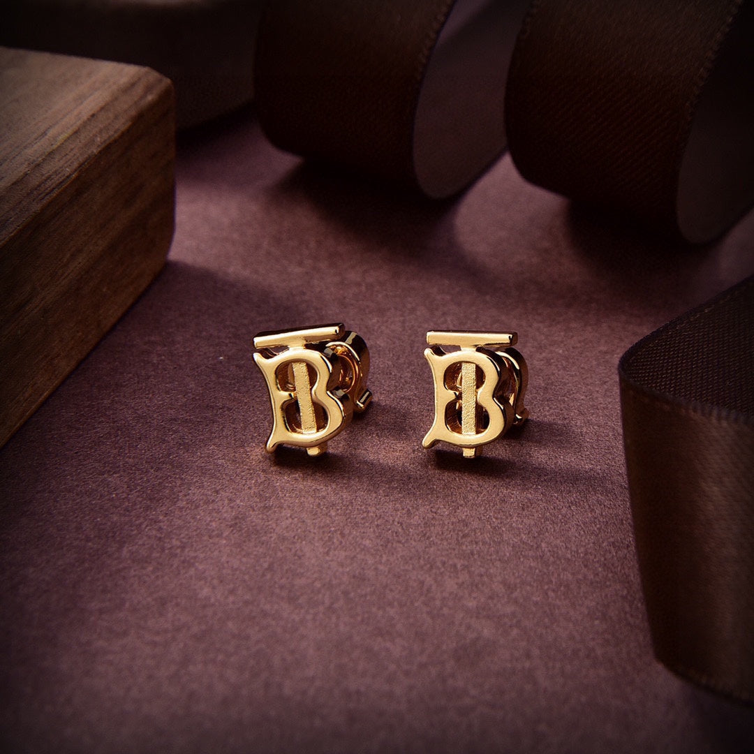 Balenciaga Logo 18K Gold Earrings