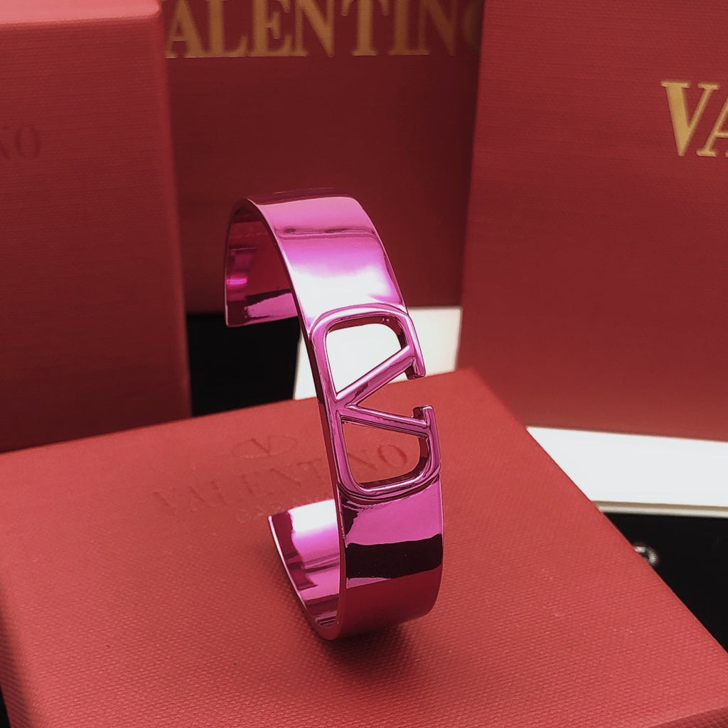 Valentino Pink Cuff 18K Gold Bracelet