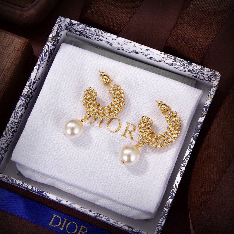 Dior Tribales Pave Diamond 18K Gold Earrings