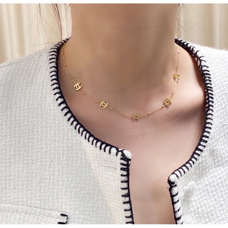 Chanel Small Logo Gold 18K Gold Necklace