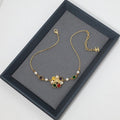 Chanel Color Crystal Choker 18K Gold Necklace