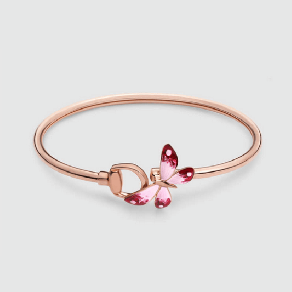 Gucci Double Flora Bangle 18K Gold Bracelet