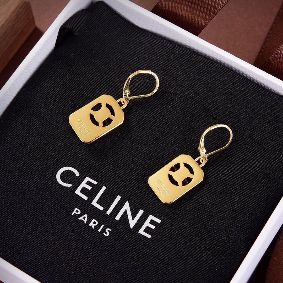 Celine Square Hoops 18K Gold Earrings