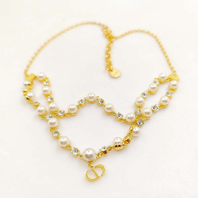 Dior Long Pearl Chain 18K Gold Necklace