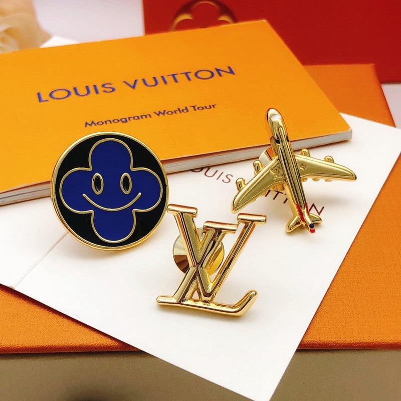 Louis Vuitton Plane 18K Gold Brooch