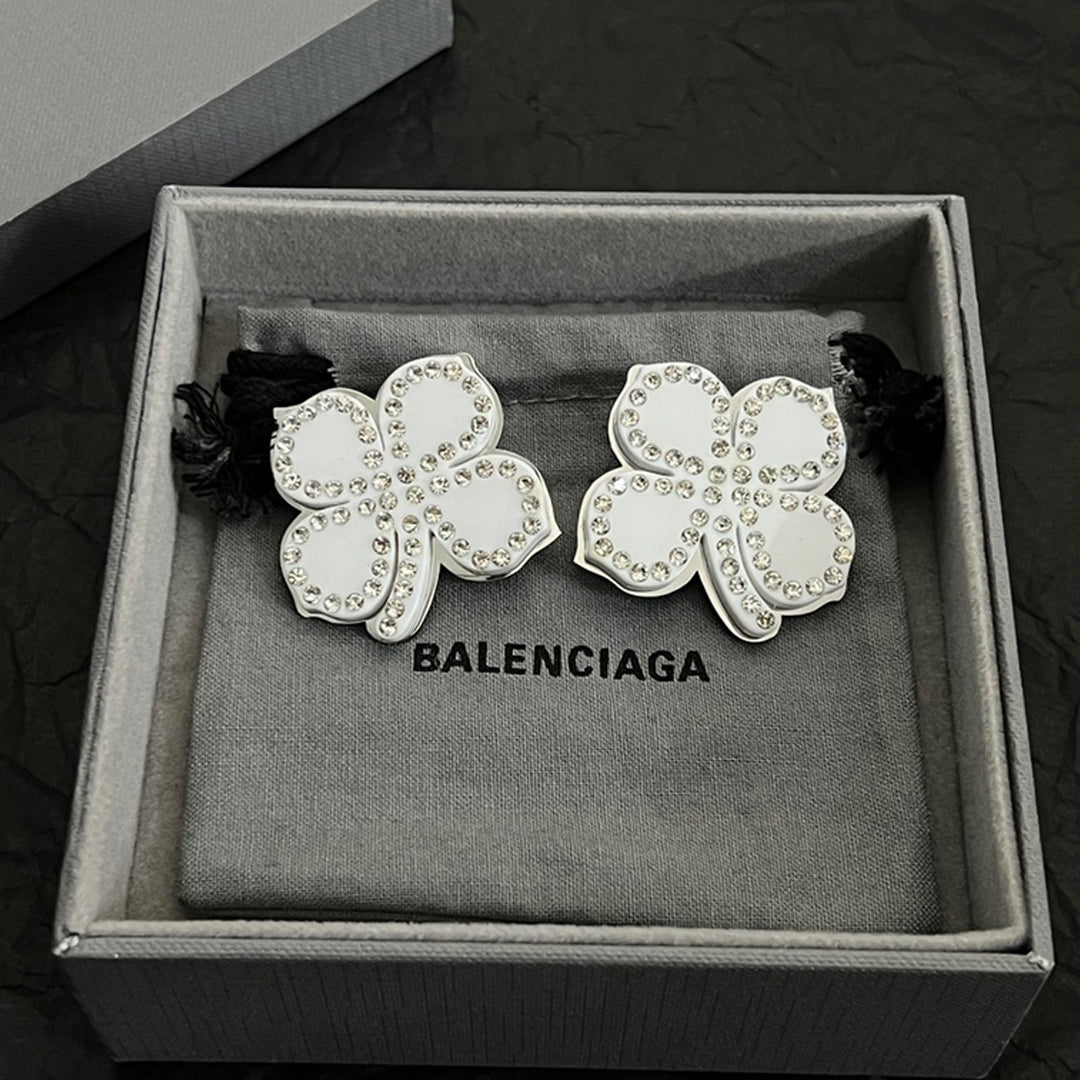 Balenciaga Flower 18K Gold Earrings